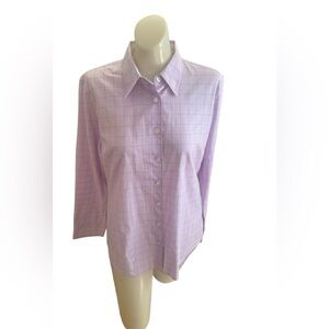 J.Crew Women’s Tops Shirt Plaid Light Lilac Size L Kathryn Slim-Fit